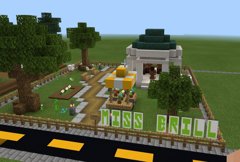 A Minecraft project illustrates Miss Brill, by Katherine Mansfield