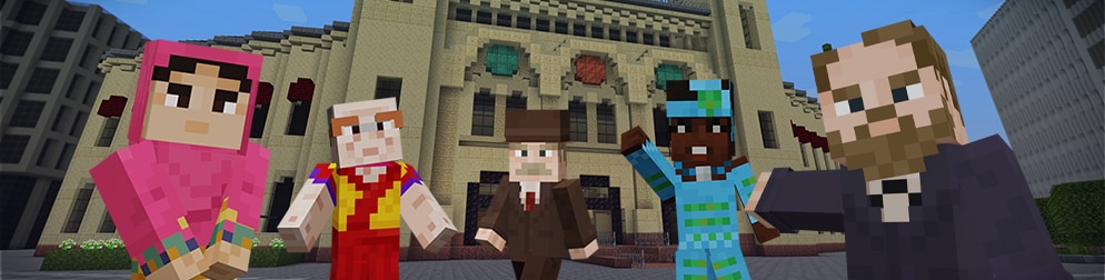 Minecraft game characters together