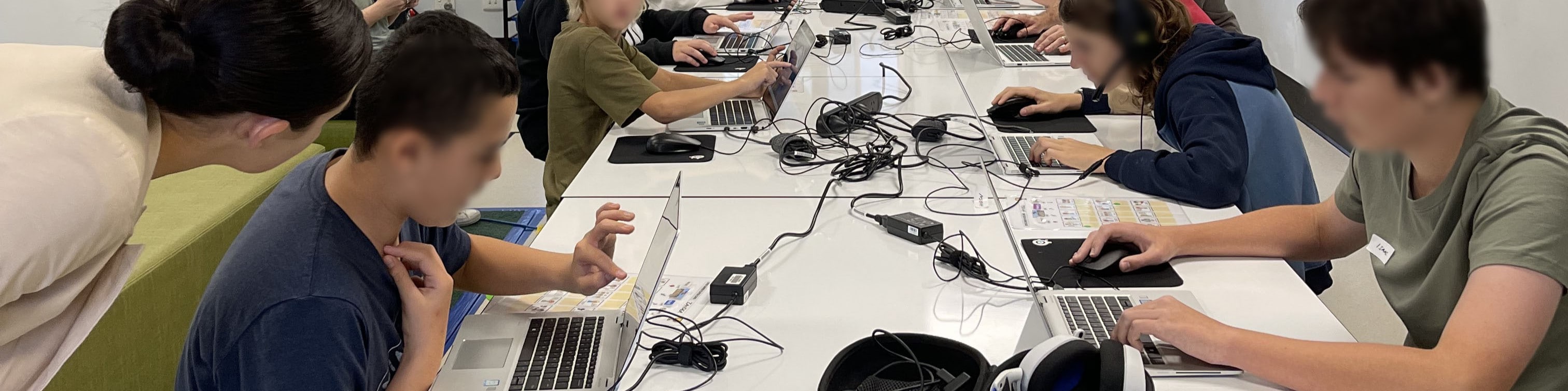 Young people working at computers