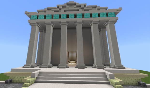 Roman temple built in Minecraft