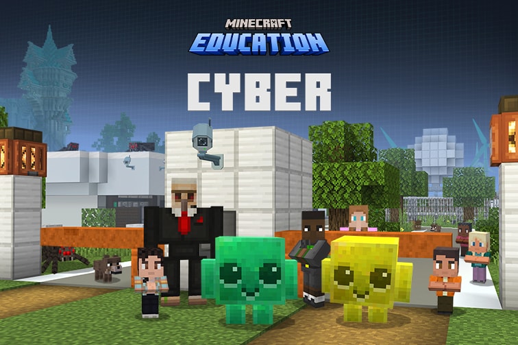 Characters from the Minecraft Education Cyber curriculum