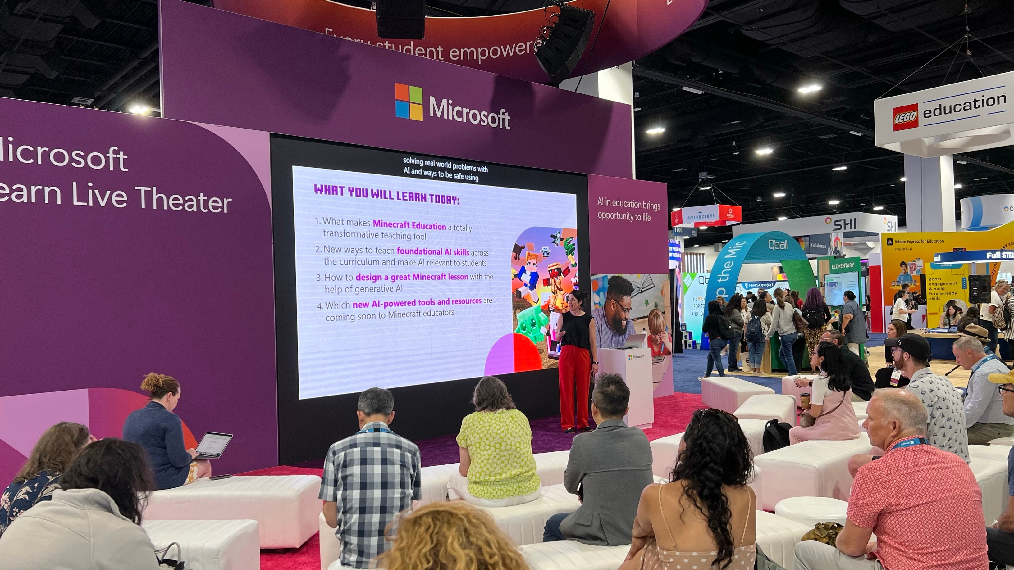 A presentation on the Expo floor of the ISTE Live 2024 conference