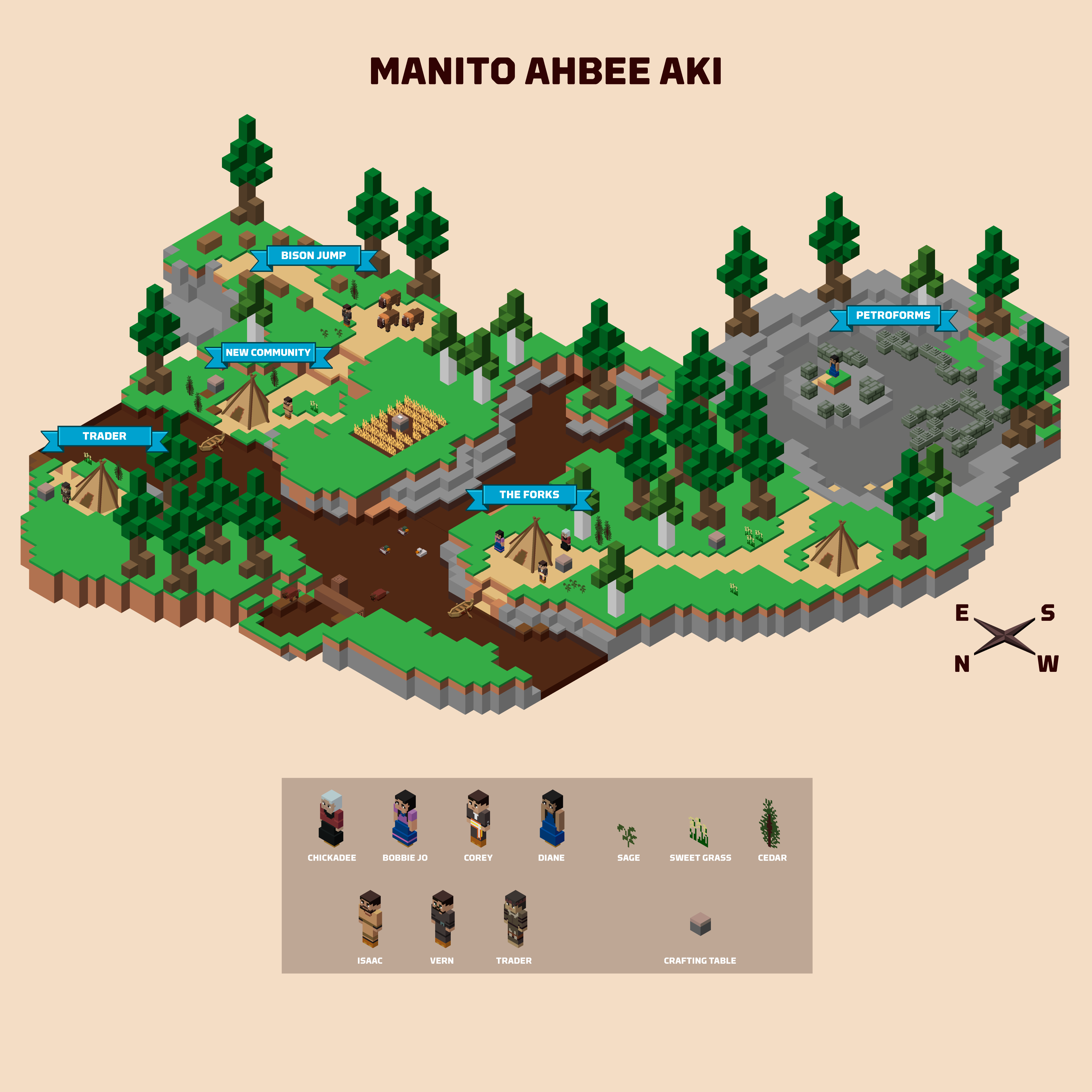 Printable world map for Manito Ahbee Aki