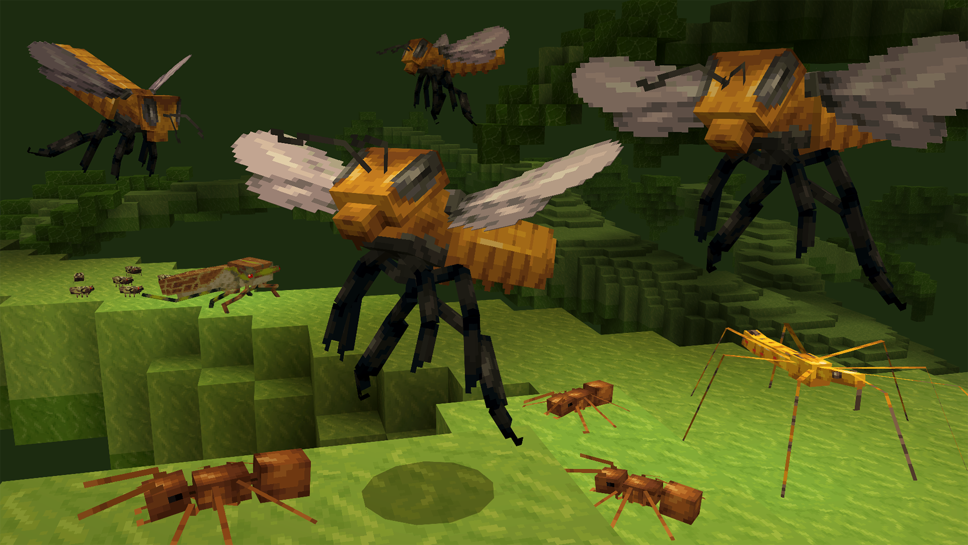 bees and ants from the Minecraft Education world Planet Earth 3