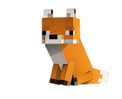 Minecraft fox sitting on its hind legs