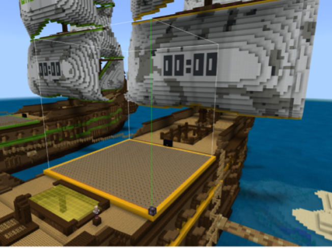 An esports lesson, Pirate Cove, is used for student building competitions.
